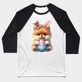 Easter Pomeranian Dog Baseball T-Shirt